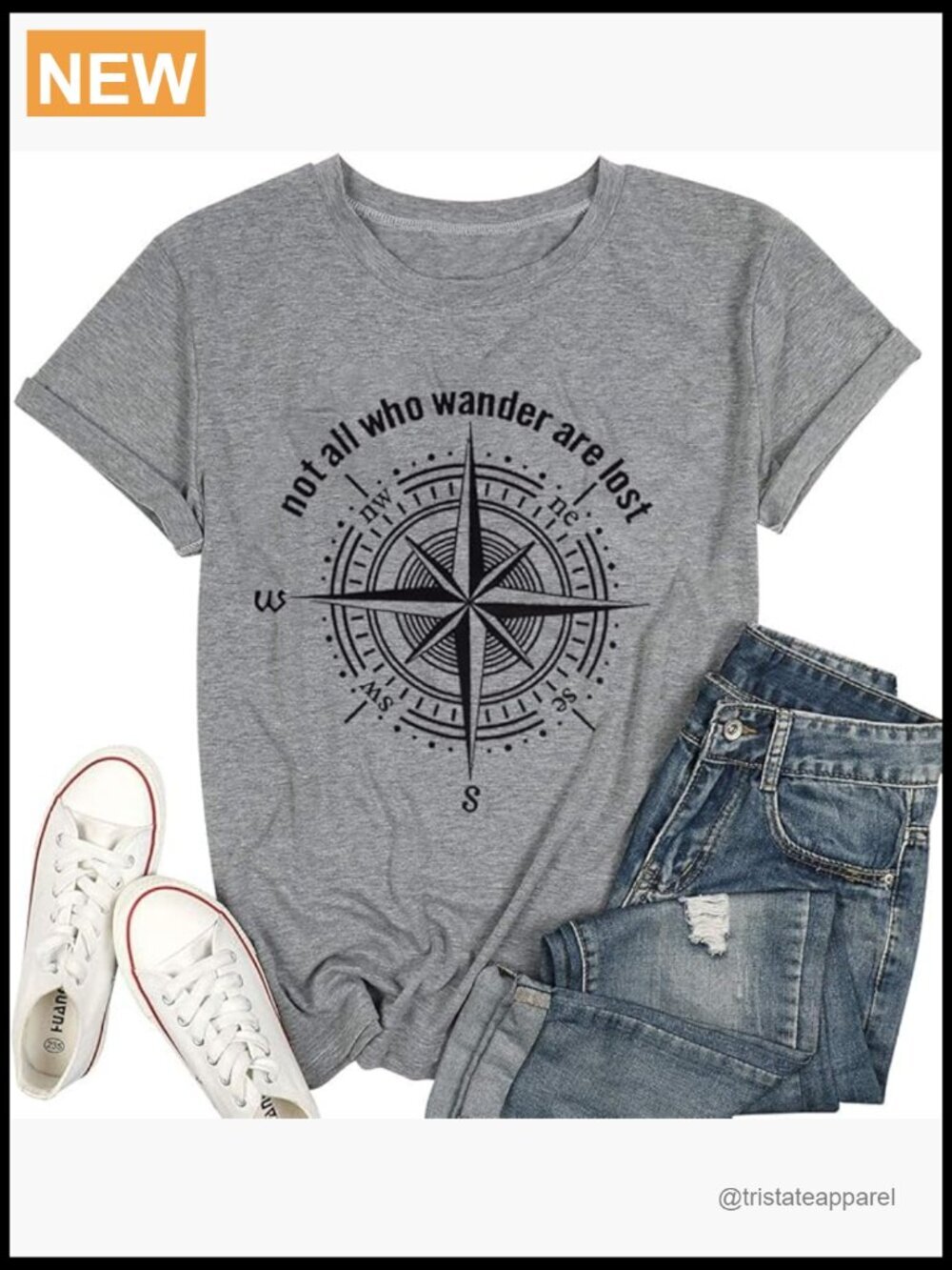 Graphic T-Shirt Not All Who Wander are Lost Funny Tee Summer Casual Athletic